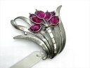 ◎【ヴィンテージアクセサリー/vintage accessories】『 海外製 パープルのフラワーモチーフ / ブローチ 』ヴィンテージ ビンテージ コサージュ 紫 ストーン 海外製 レトロ ファッション雑貨 アメ雑 アメリカン雑貨 雑貨