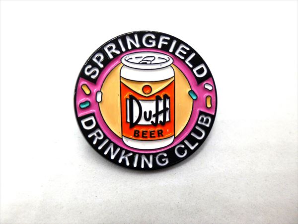 ◎【 The Simpsons/ザ・シンプソンズ 】『 ダフビール SPRINGFIELD DRINKING CLUB / ピンバッジ 』バッジ バッチ ピンバッチ アメコミ アニメ 映画 Movie カートゥーン シンプソンズDuffman Duff Beer ヒーロー ファッション雑貨 アメ雑