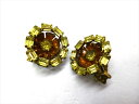 ◎【ヴィンテージアクセサリー/vintage accessories】『 イエロー 花モチーフ 立て爪 / イヤリング 』アクセサリー ヴィンテージ ビンテージ 耳飾り イアリング フラワー 花 ビジュー 石 クリスタル 海外製 レトロ ファッション雑貨 アメ雑 アメリカン雑貨 雑貨