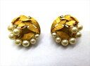◎【ヴィンテージアクセサリー/vintage accessories】『 パール デザイン / イヤリング 』アクセサリー ヴィンテージ ビンテージ 耳飾り イアリング フラワー 丸 ラウンド ビジュー 石 クリスタル 海外製 レトロ ファッション雑貨 アメ雑 アメリカン雑貨 雑貨