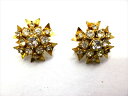 ◎【ヴィンテージアクセサリー/vintage accessories】『 ゴールド パヴェ/ イヤリング 』アクセサリー ヴィンテージ ビンテージ 耳飾り イアリング フラワー ビジュー クリスタル 海外製 レトロ ファッション雑貨 アメ雑 アメリカン雑貨 雑貨