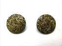 ◎【ヴィンテージアクセサリー/vintage accessories】『 シアーブラック×ゴールド / イヤリング 』アクセサリー ヴィンテージ ビンテージ 耳飾り イアリング フラワー 丸 ラウンド 海外製 レトロ ファッション雑貨 アメ雑 アメリカン雑貨 雑貨
