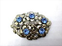 ◎【ヴィンテージアクセサリー/vintage accessories】『 海外製 立て爪 ブルーフラワー / ブローチ 』ヴィンテージ ビンテージ コサージュ フルーツ 透明 ビジュー 青 水色 クリスタル 海外製 レトロ ファッション雑貨 ヨーロッパ アメ雑 アメリカン雑貨 雑貨