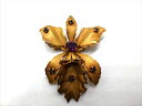 ◎【ヴィンテージアクセサリー/vintage accessories】『 海外製 ブロンズゴールド フラワー / ブローチ 』ヴィンテージ ビンテージ コサージュ ストーン 海外製 レトロ ファッション雑貨 アメ雑 アメリカン雑貨 雑貨