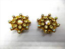 ◎【ヴィンテージアクセサリー/vintage accessories】『 イエロー フラワー/ イヤリング 』アクセサリー ヴィンテージ ビンテージ 耳飾り イアリング フラワー ビジュー クリスタル 海外製 レトロ ファッション雑貨 アメ雑 アメリカン雑貨 雑貨