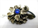 ◎【ヴィンテージアクセサリー/vintage accessories】『 海外製 アンティークシルバー フラワー / ブローチ 』ヴィンテージ ビンテージ コサージュ 透明 ビジュー 青 クリスタル 海外製 レトロ ファッション雑貨 ヨーロッパ アメ雑 アメリカン雑貨 雑貨
