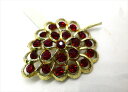 ◎【ヴィンテージアクセサリー/vintage accessories】『 海外製 レッド 葡萄 / ブローチ 』ヴィンテージ ビンテージ コサージュ フルーツ 果実 海外製 レトロ ファッション雑貨 アメ雑 アメリカン雑貨 雑貨