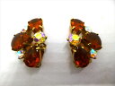 ◎【ヴィンテージアクセサリー/vintage accessories】『 ドイツ製 立て爪 ベージュ オーロラ / イヤリング 』アクセサリー ヴィンテージ ビンテージ 海外製 ピンク ストーン レトロ ファッション雑貨 アメ雑 アメリカン雑貨 雑貨