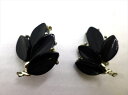 ◎【ヴィンテージアクセサリー/vintage accessories】『 海外製 ブラックリーフ/ イヤリング 』アクセサリー ヴィンテージ ビンテージ 耳飾り イアリング 黒 葉っぱ 海外製 レトロ ファッション雑貨 アメ雑 アメリカン雑貨 雑貨