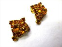 ◎【ヴィンテージアクセサリー/vintage accessories】『 海外製 イエローストーン/ イヤリング 』アクセサリー ヴィンテージ ビンテージ 耳飾り イアリング 黄色 海外製 レトロ ファッション雑貨 アメ雑 アメリカン雑貨 雑貨