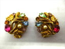 ◎【ヴィンテージアクセサリー/vintage accessories】『 海外製 植物デザイン 立て爪ストーン / イヤリング 』アクセサリー ヴィンテージ ビンテージ 耳飾り イアリング 海外製 レトロ ファッション雑貨 アメ雑 アメリカン雑貨 雑貨