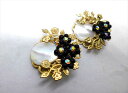 ◎【ヴィンテージアクセサリー/vintage accessories】『 海外製 フラワー 貝殻 / イヤリング 』アクセサリー ヴィンテージ ビンテージ 耳飾り イアリング シェル ゴールド 海外製 レトロ ファッション雑貨 アメ雑 アメリカン雑貨 雑貨
