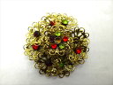 ◎【ヴィンテージアクセサリー/vintage accessories】『 海外製 立体フラワー / ブローチ 』ヴィンテージ ビンテージ コサージュ サークル 透明 クリスタル 石 海外製 ファッション雑貨 アメ雑 アメリカン雑貨 雑貨