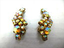 ◎【ヴィンテージアクセサリー/vintage accessories】『 海外製 立て爪 オーロラストーン / イヤリング 』アクセサリー ヴィンテージ ビンテージ 耳飾り イアリング 虹 レインボー 海外製 レトロ ファッション雑貨 アメ雑 アメリカン雑貨 雑貨