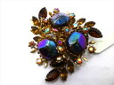 ◎【ヴィンテージアクセサリー/vintage accessories】『 海外製 立て爪 ブロンズカラー / ブローチ 』ヴィンテージ ビンテージ コサージュ オーロラ ブラウン ファッション雑貨 ヨーロッパ アメ雑 アメリカン雑貨 雑貨
