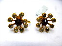 ◎【ヴィンテージアクセサリー/vintage accessories】『 海外製 ストーンフラワー / イヤリング 』アクセサリー ヴィンテージ ビンテージ 耳飾り イアリング 花 クリスタル 海外製 レトロ ファッション雑貨 アメ雑 アメリカン雑貨 雑貨