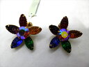 ◎【ヴィンテージアクセサリー/vintage accessories】『 海外製 虹色 花モチーフ / イヤリング 』アクセサリー ヴィンテージ ビンテージ 耳飾り イアリング フラワー 花 ビジュー 石 海外製 レトロ ファッション雑貨 アメ雑 アメリカン雑貨 雑貨(4)