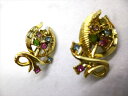 ◎【ヴィンテージアクセサリー/vintage accessories】『 海外製 カラフルストーン デザイン / イヤリング 』アクセサリー ヴィンテージ ビンテージ 耳飾り イアリング ビジュー 石 クリスタル 海外製 レトロ ファッション雑貨 アメ雑 アメリカン雑貨 雑貨