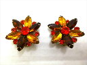 ◎【ヴィンテージアクセサリー/vintage accessories】『 海外製 立て爪 フラワー / イヤリング 』アクセサリー ヴィンテージ ビンテージ 耳飾り イアリング フラワー 花 ビジュー 石 クリスタル 海外製 レトロ ファッション雑貨 アメ雑 アメリカン雑貨 雑貨