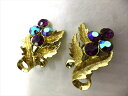 ◎【ヴィンテージアクセサリー/vintage accessories】『 海外製 パープルストーン デザイン / イヤリング 』アクセサリー ヴィンテージ ビンテージ 耳飾り イアリング 紫 ビジュー 石 クリスタル 海外製 レトロ ファッション雑貨 アメ雑 アメリカン雑貨 雑貨