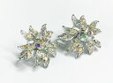 ◎【ヴィンテージアクセサリー/vintage accessories】『 海外製 オーロラ フラワー / イヤリング 』アクセサリー ヴィンテージ ビンテージ 耳飾り イアリング フラワー 花 ビジュー 石 クリスタル 海外製 レトロ ファッション雑貨 アメ雑 アメリカン雑貨 雑貨