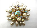 ◎【ヴィンテージアクセサリー/vintage accessories】『 海外製 立て爪 クラフトパール フラワー / ブローチ 』ヴィンテージ ビンテージ コサージュ ビジュー 花 パール オーロラ レトロ ファッション雑貨 ヨーロッパ アメ雑 アメリカン雑貨 雑貨