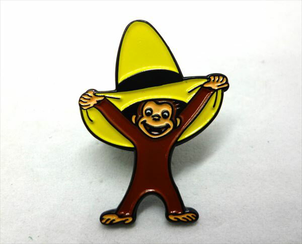 ◎ 【 おさるのジョージ / Curious George 】 『 おさるのジョージ 黄色い帽子 / ピンバッジ』 バッジ バッチ ピンバッチ 小説 本 洋書 絵本 漫画 黄色い帽子のおじさん ワイズマン博士 ファッション雑貨 アメ雑
