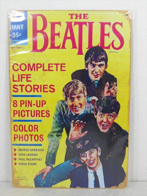 ◎【ビートルズ/The Beatles】『 The Beatles 雑誌表紙柄 / ブリキ看板 プレート 』ティンパネル 看板 インテリア ブリキプレート 映画 バンド 雑誌 アメリカ雑貨 アメ雑 雑貨