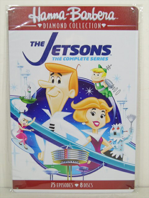 ◎【宇宙家族ジェットソン/The Jetsons】『 THE JETSONS DVDパッケージ柄 / ブリキ看板 プレート 』ティンパネル 看板 インテリア ブリ..