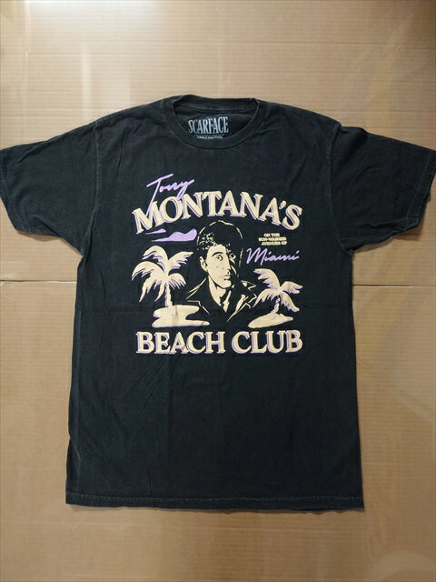 ◎【スカーフェイス/Scarface】『 MONTANA'S BEACH CLUB / プリント Tシャツ 』Tシャツ 半袖 シャツ 日本未発売 アメカジ カジュアル ファッション シャツ 映画 MOVIE ファッション雑貨 アメリカ雑貨 アメ雑 雑貨