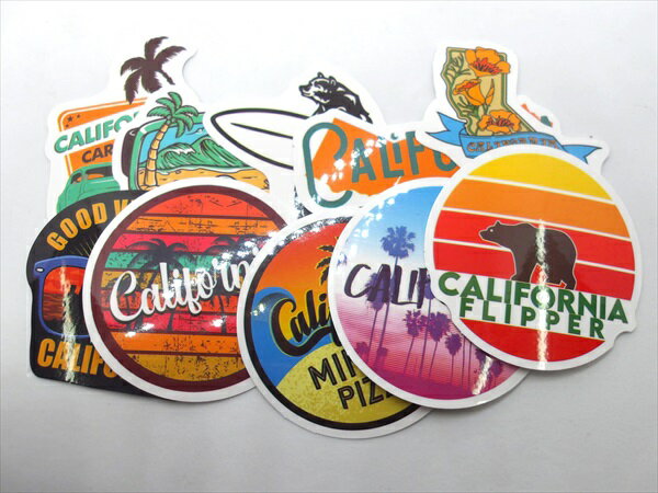 ◎【ステッカー/sticker】『 カリフォルニア 柄 / 10枚セット A 』シール ステッカー インテリア デコレ..