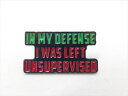 ◎【英字/English letters】『 IN MY DEFENSE / ピンバッジ 』バッジ バッチ ピンバッチ 英字 英語 メッセージ ファッション雑貨 アメリカ雑貨 アメ雑 雑貨