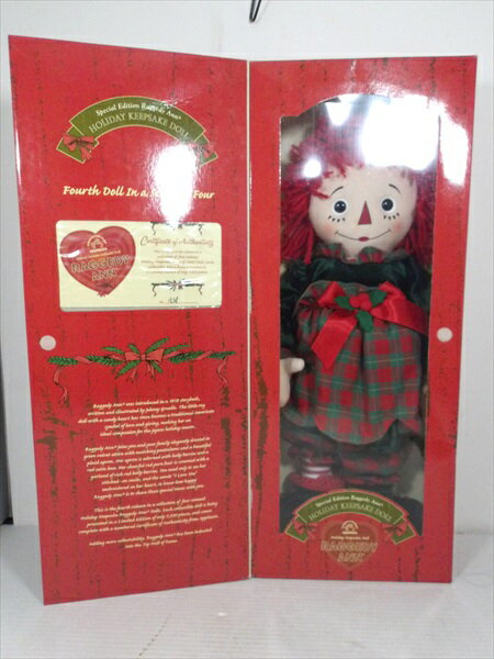 ◎【ラガディ アン＆アンディ/Raggedy Ann and Andy】『 Raggedy Ann Holiday keepsake doll / フィギュア 』フィギュア 人形 ドール ぬいぐるみ applause ラガディ アン アンディ ビンテージ ファッション雑貨 アメリカ雑貨 アメ雑 雑貨