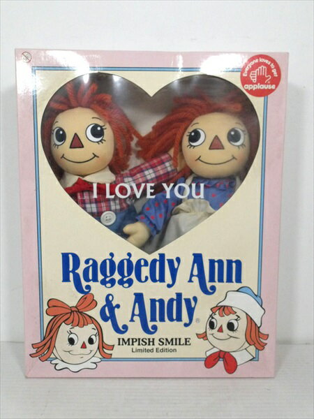 楽天アメリカ雑貨　マイクのおもちゃ箱◎【ラガディ アン＆アンディ/Raggedy Ann and Andy】『 Raggedy Ann & Andy IMPISH SMILE / フィギュア 』フィギュア 人形 ドール ぬいぐるみ applause ラガディ アン アンディ ビンテージ ファッション雑貨 アメリカ雑貨 アメ雑 雑貨