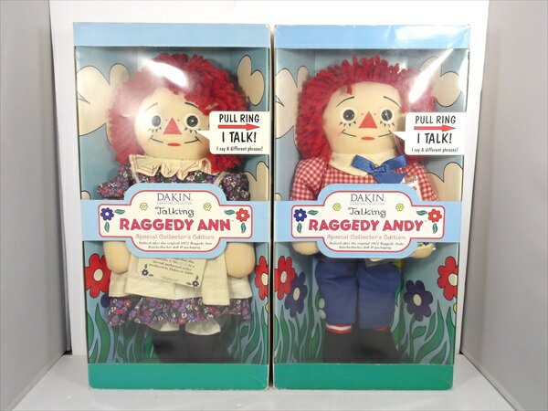 ◎【ラガディ アン＆アンディ/Raggedy Ann and Andy】『 Talking Raggedy Ann Andy / フィギュア 』フィギュア 人形 ドール ぬいぐるみ DAKIN ラガディ アン アンディ ビンテージ ファッション雑貨 アメリカ雑貨 アメ雑 雑貨