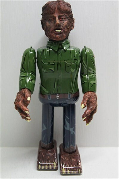 アメリカ雑貨　マイクのおもちゃ箱の◎【ブリキ玩具/Tin Toy】『 ユニバーサルモンスターズ 狼男 / ゼンマイ式 ブリキ 』ブリキ ティントイ Tin Toy ROBOT HOUSE THE WOLF MAN 日本製 当時物 アメ雑 雑貨｜アングル2