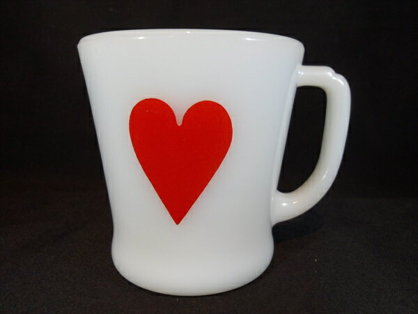 ◎【ファイヤーキング/Fire-king】『 ハートマーク Dハンドルマグ 1960〜76年頃 / マグカップ 』ファイヤーキング マグカップ カップ マグ コ...