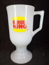 ◎【ミルクガラス/Milk Glass】『 BURGER KING ロゴマーク カラー 足付きマグ / マグカップ 』ミルクガラス マグカップ カップ マグ コップ 食器 ビンテージ アメリカ雑貨 アメ雑 雑貨