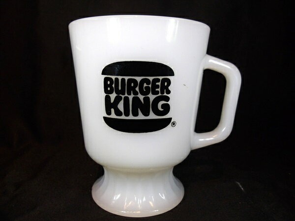 ◎【ファイヤーキング/Fire-king】『 BURGER KING ロゴ 足付きマグ 1960〜76年頃 / マグカップ 』ファイヤーキング マグカップ カッ...