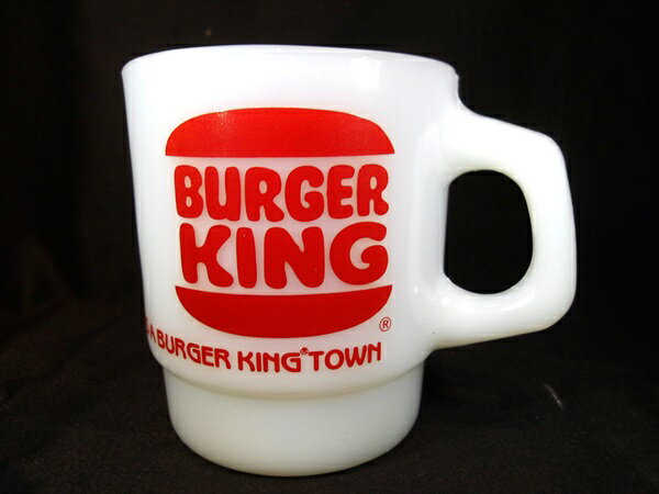 ◎【ファイヤーキング/Fire-king】『 BURGER KING ロゴ スタッキングマグ 1960〜76年頃 / マグカップ 』ファイヤーキング マグカップ...