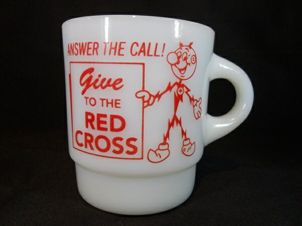 ◎【ファイヤーキング/Fire-king】『 Reddy Kilowatt RedCross スタッキングマグ 1960〜76年頃 / マグカップ 』ファイヤー...