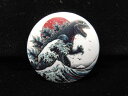 ◎【缶バッジ/Button badge】『 Godzilla 大波と太陽 / 缶バッジ 』バッジ バッチ PinBack Button Can badge カン...