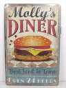 ◎【ブリキ看板/tin plate】『 Mally's DINER 看板柄 A / ブリキプレート 』ティンパネル 看板 インテリア ビンテージ風 看板 広告 ...