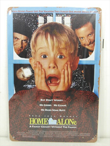 ◎【ブリキ看板/tin plate】『 HOME ALONe 海外版 映画ポスター柄 / ブリキプレート 』ティンパネル 看板 インテリア ビンテージ風 看板 広告 映画 Movie ホームアローン ディスプレイ アメリカ雑貨 アメ雑 雑貨