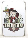 ◎【ブリキ看板/tin plate】『 Betty Boop DINER / ブリキプレート 』ティンパネル 看板 インテリア ビンテージ風 看板 広告 映画 ...