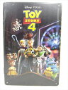 ◎【ブリキ看板/tin plate】『 Disney TOY STORY 4 映画ポスター柄 / ブリキプレート 』ティンパネル 看板 インテリア ビンテージ風...