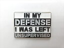 ◎【ピンバッジ/pin badge】『 IN MY DEFENSE / ピンズ 』バッジ バッチ ピンバッチ 英語 English 英字 コレクション ファッシ...