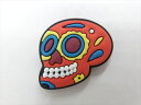 ◎【ピンバッジ/pin badge】『 メキシカンスカル オレンジ / ラバーピンズ 』バッジ バッチ ピンバッチ PINS ラバーバッジ ラバーピンバッジ ス...