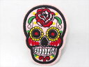 ◎【ワッペン/patch】『 メキシカンスカル ライトピンク / アイロンパッチ 』アイロン ワッペン パッチ カラベラ シュガースカル 死者の日 髑髏 ドクロ 骸骨 頭蓋骨 ゴシックホラー アメリカ雑貨 アメ雑 雑貨