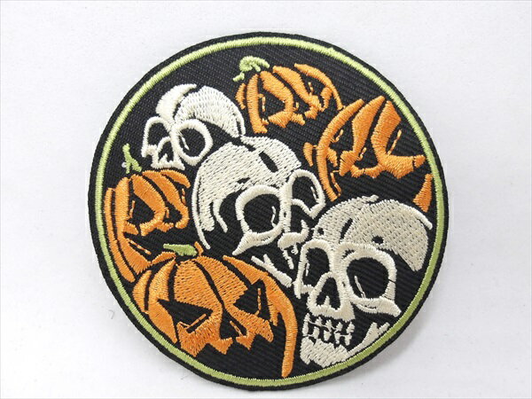 ◎【ワッペン/patch】『 Gothic Horror スカル パンプキン / アイロンパッチ 』アイロン ワッペン パッ..